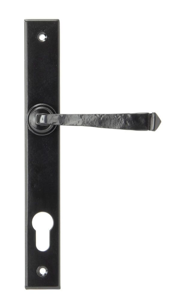 From The Anvil's Black Avon Slimline Lever Espag. Lock Set