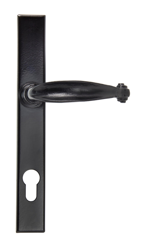 From The Anvil's Black Cottage Slimline Lever Espag. Lock Set