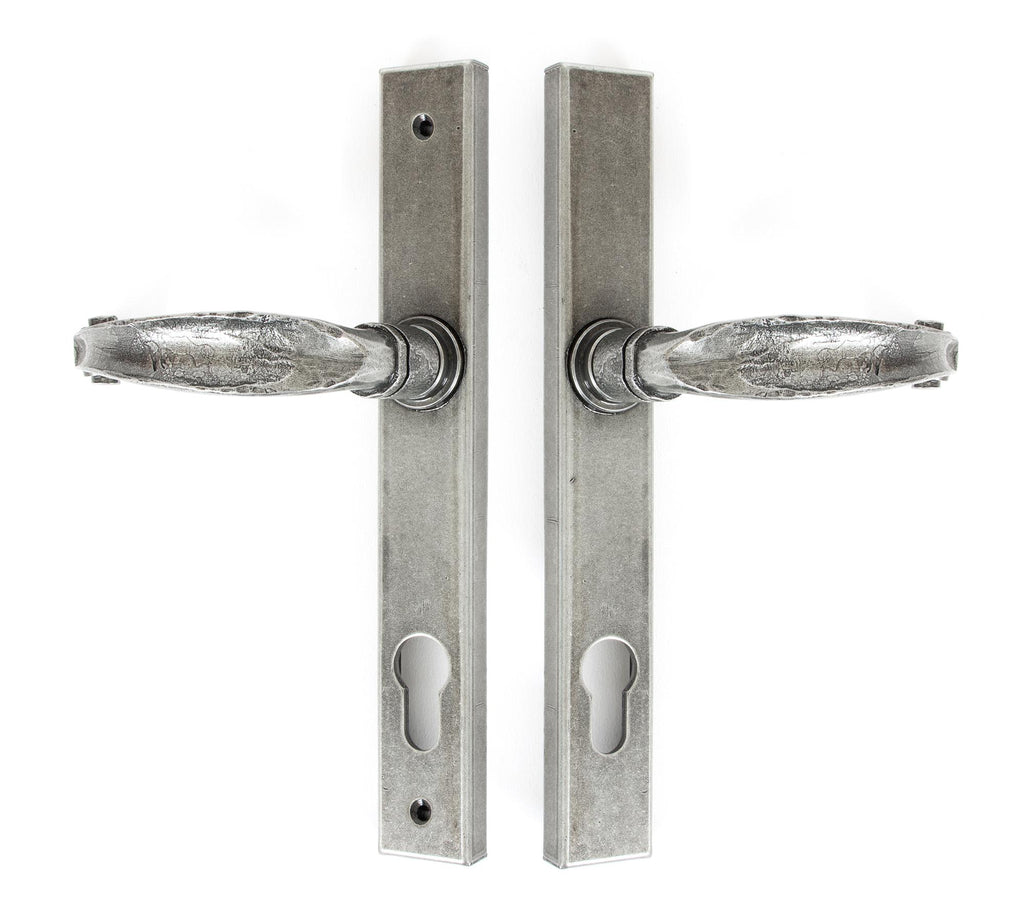 From The Anvil's Pewter Patina Cottage Slimline Lever Espag. Lock Set