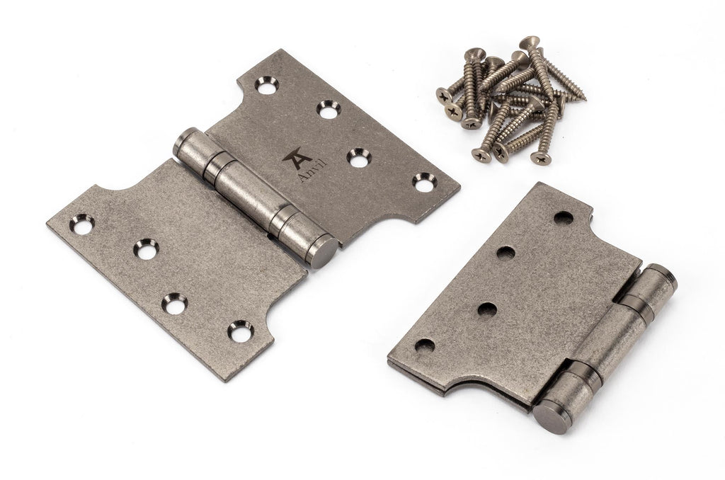 From The Anvil's Pewter Patina Parliament Hinges SS (pair)