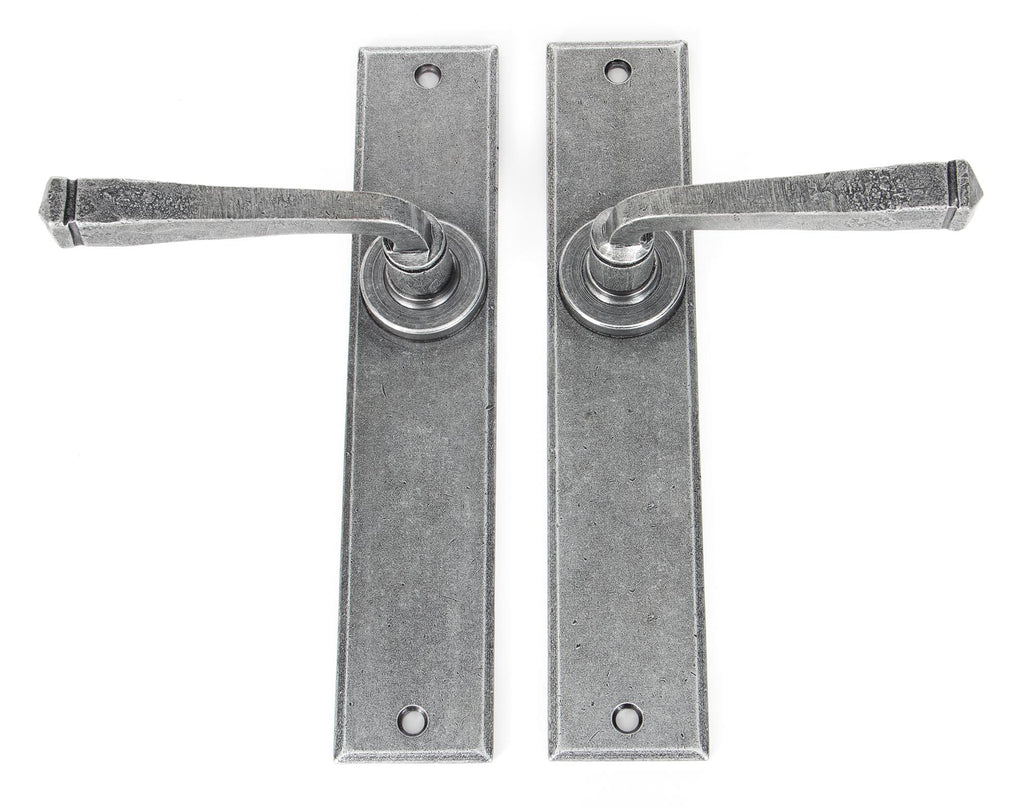 From The Anvil's Pewter Patina Large Avon Lever Latch Set