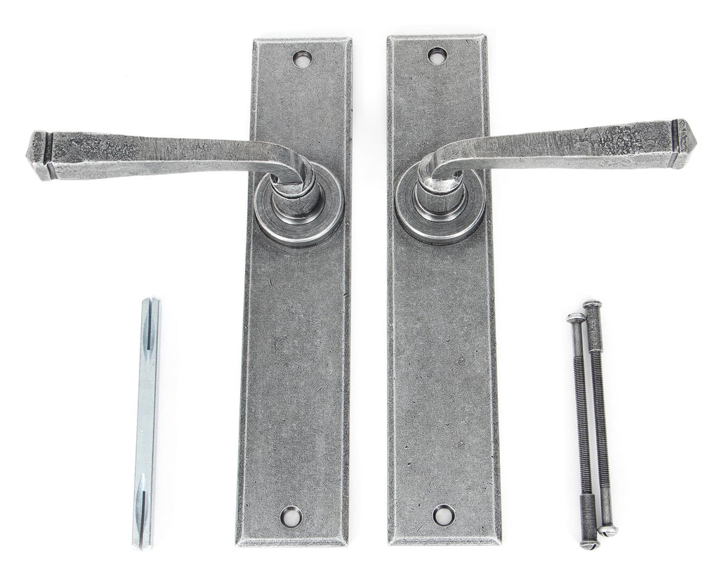 From The Anvil's Pewter Patina Large Avon Lever Latch Set