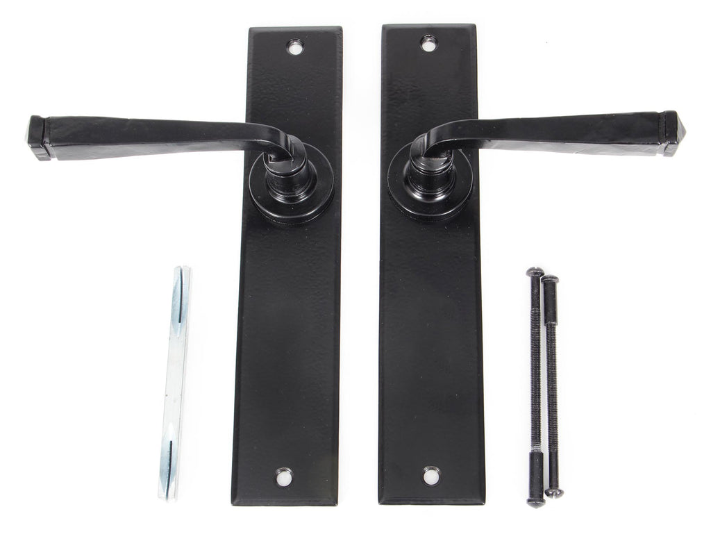 From The Anvil's Black Large Avon Lever Latch Set