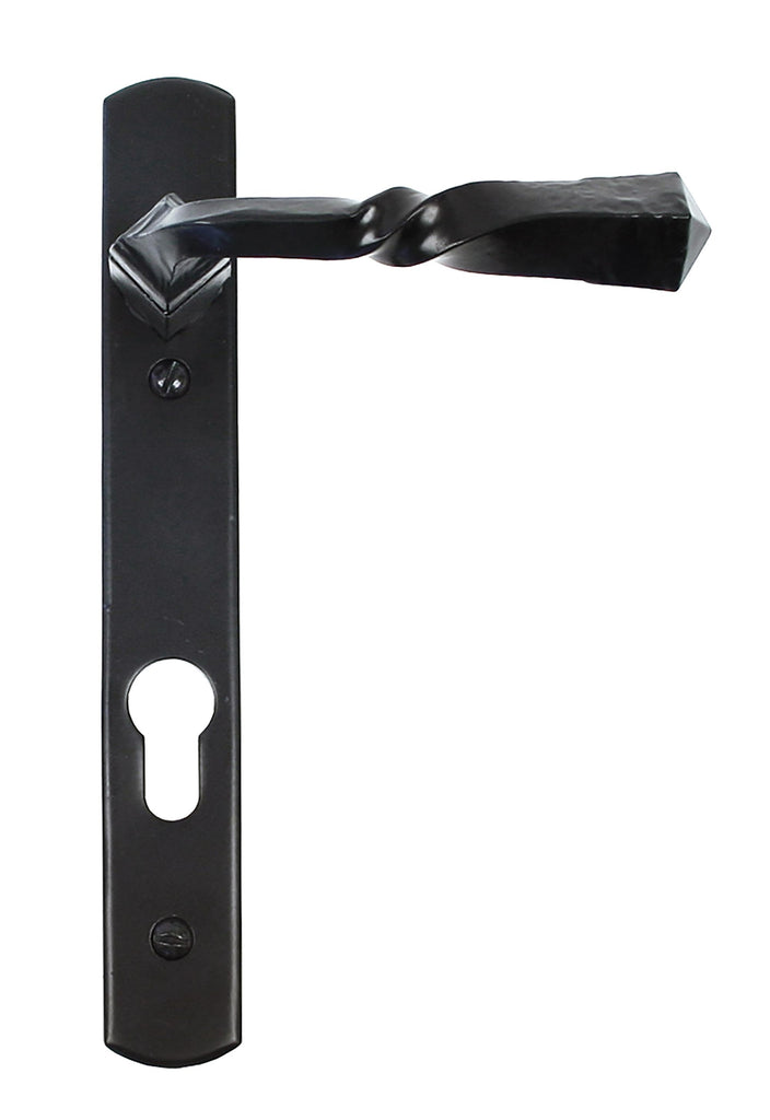 From The Anvil's Black Narrow Lever Espag. Lock Set