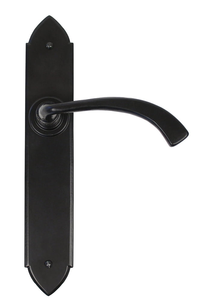 From The Anvil's Black Gothic Curved Sprung Lever Latch Set