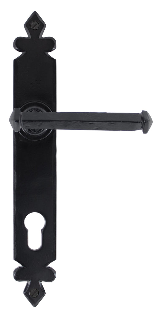 From The Anvil's Black Tudor Lever Espag. Lock Set