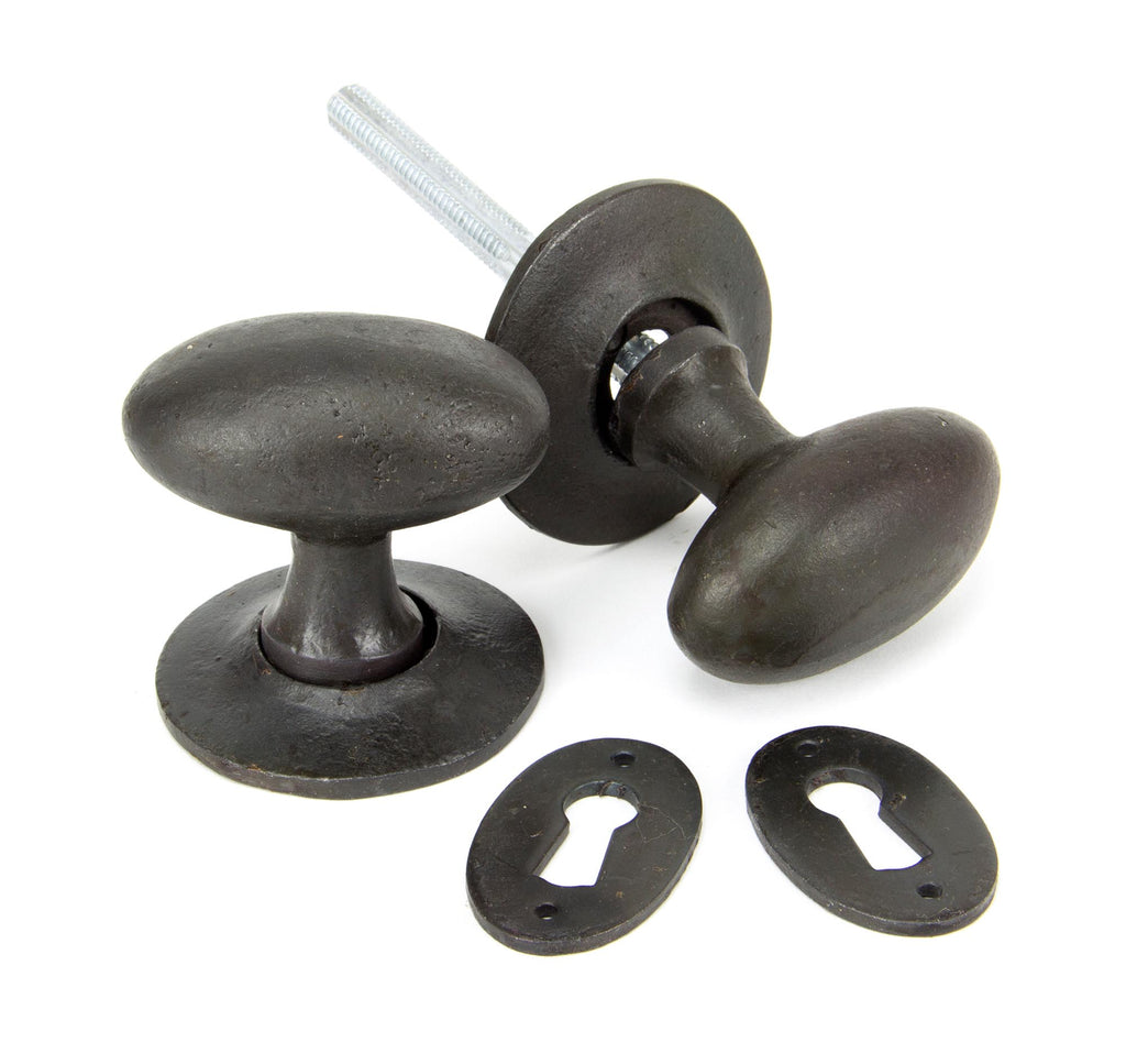 From The Anvil's Beeswax Oval Mortice/Rim Knob Set