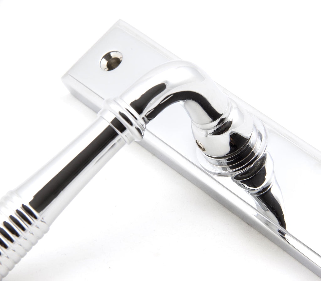 From The Anvil's Polished Chrome Reeded Slimline Lever Espag. Lock Set