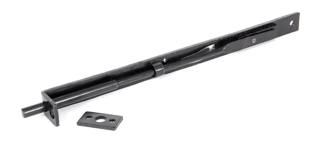 From The Anvil's Black 12" Flush/Slide Door Bolt