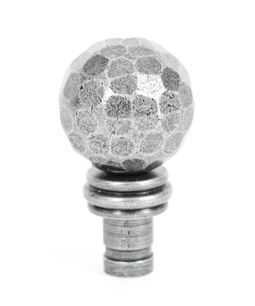 From The Anvil's Pewter Patina Hammered Ball Curtain Finial (pair)