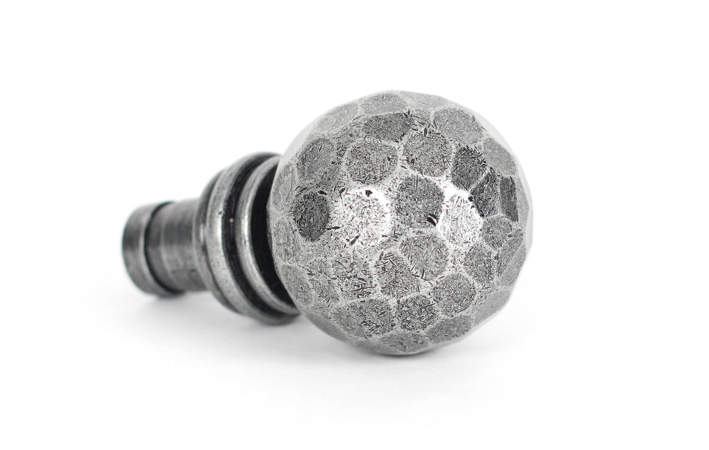 From The Anvil's Pewter Patina Hammered Ball Curtain Finial (pair)