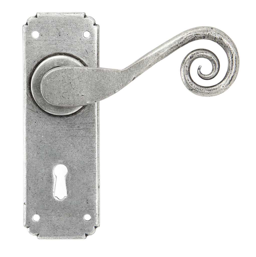 From The Anvil's Pewter Patina Monkeytail Lever Lock Set