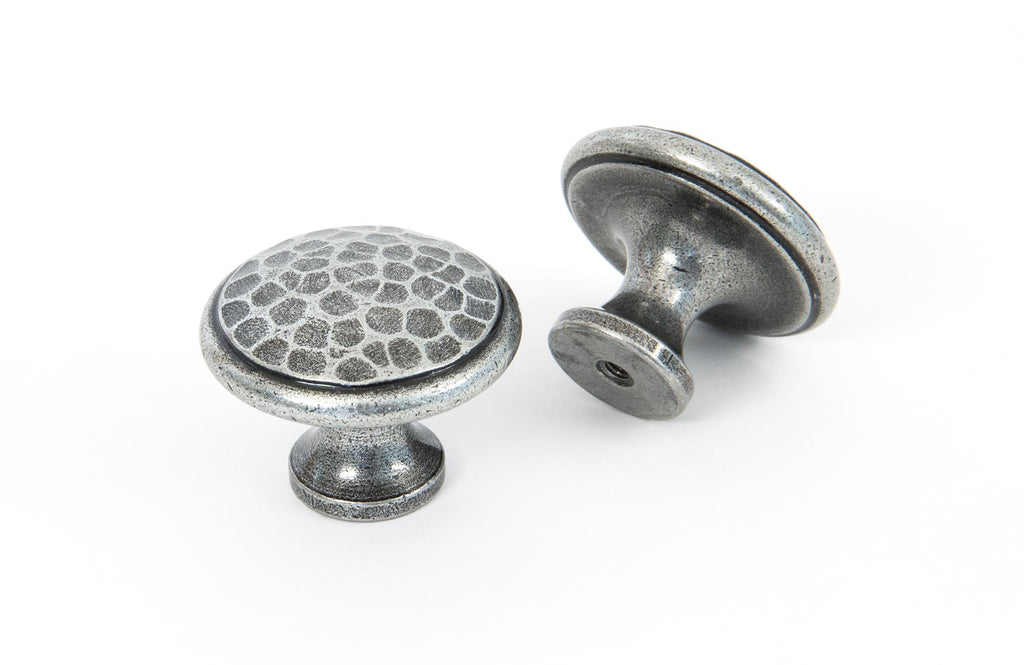 From The Anvil's Pewter Patina Hammered Cabinet Knob