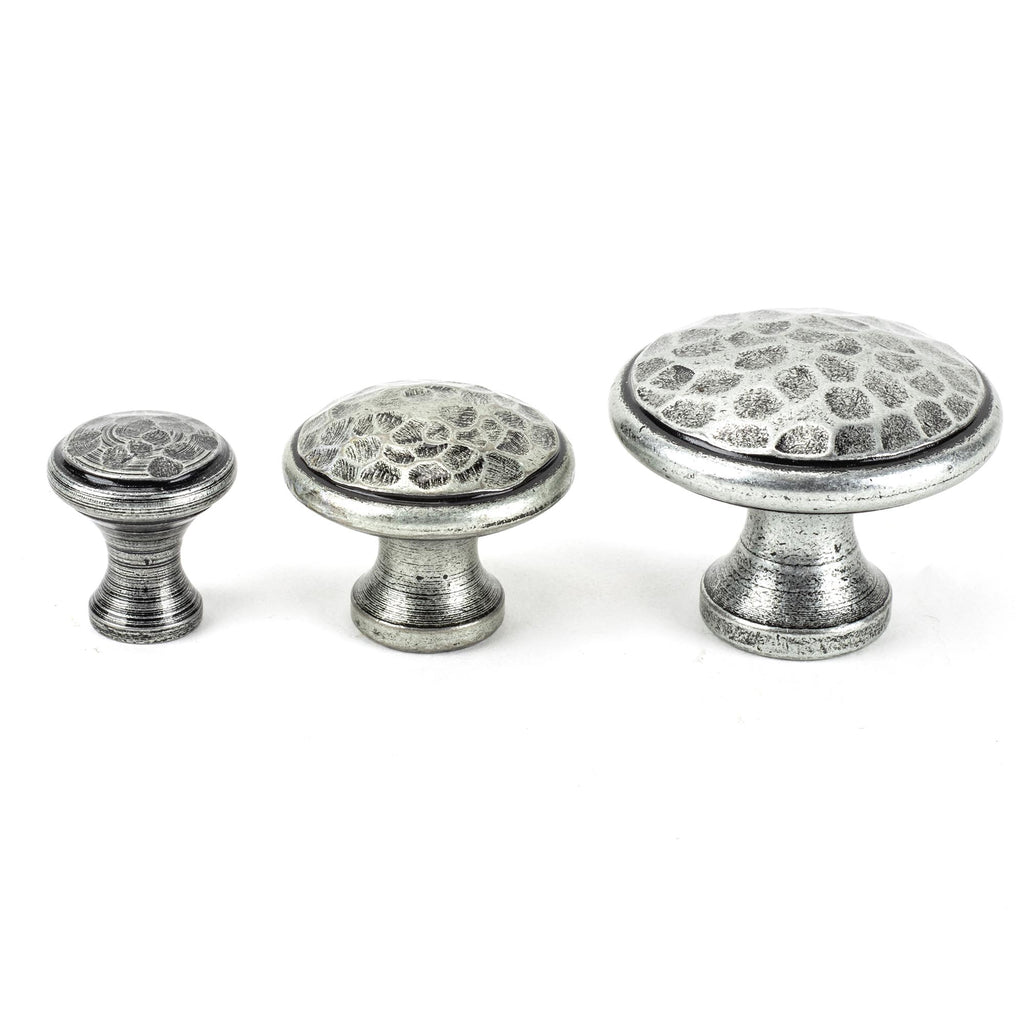 From The Anvil's Pewter Patina Hammered Cabinet Knob