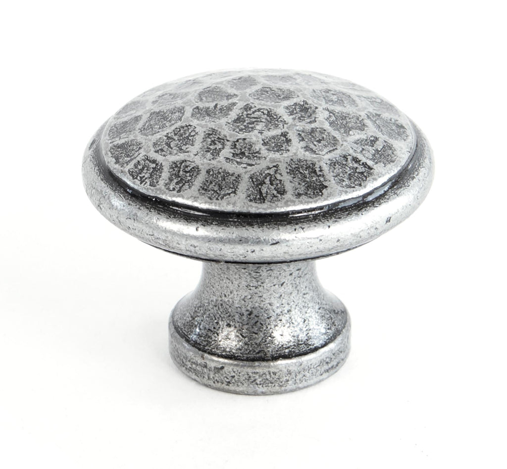 From The Anvil's Pewter Patina Hammered Cabinet Knob