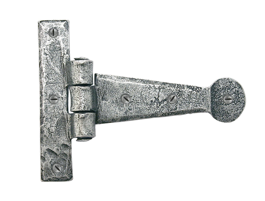 From The Anvil's Pewter Patina Penny End T Hinge (pair)