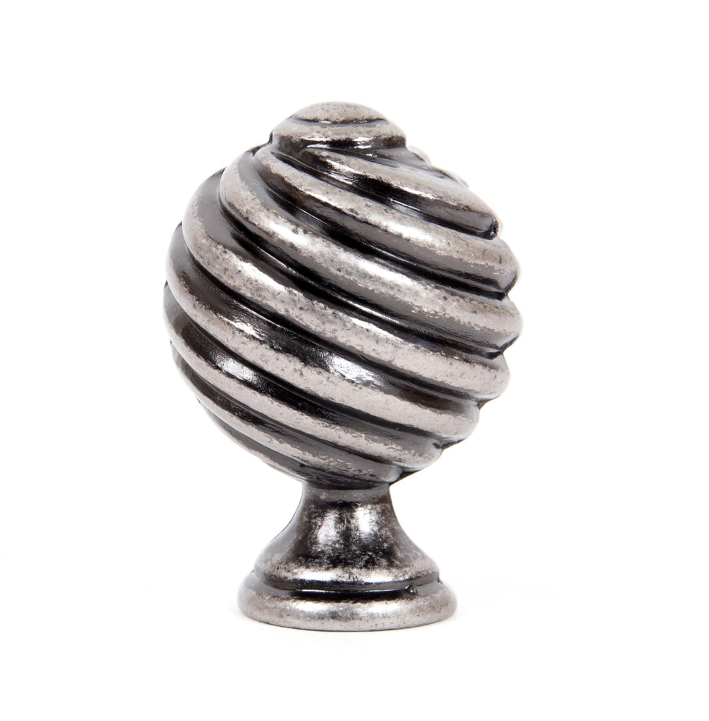 From The Anvil's Pewter Patina Twist Cabinet Knob