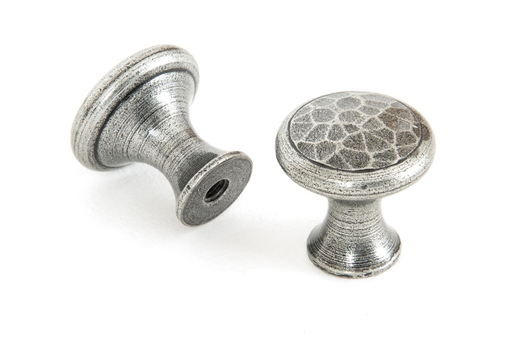 From The Anvil's Pewter Patina Hammered Cabinet Knob