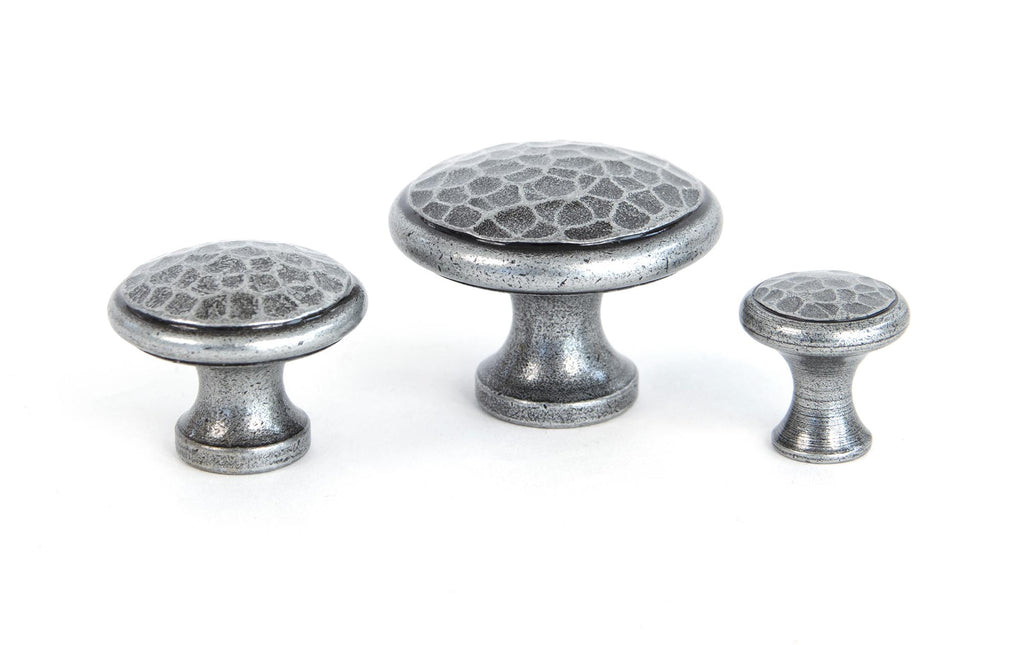 From The Anvil's Pewter Patina Hammered Cabinet Knob