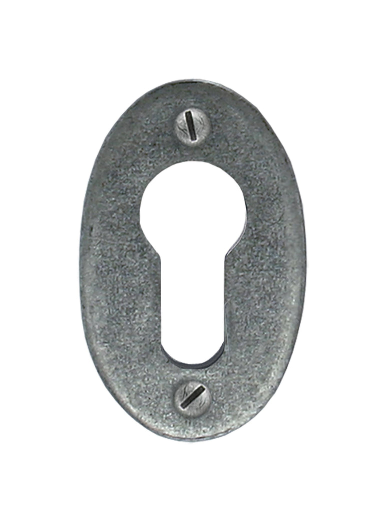 From The Anvil's Pewter Patina Oval Euro Esctucheon