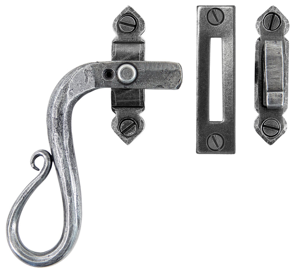 From The Anvil's Pewter Patina Locking Shepherd's Crook Fastener