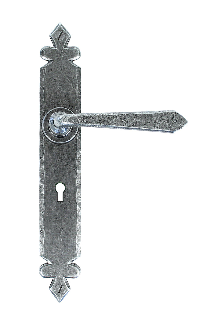 From The Anvil's Pewter Patina Cromwell Lever Lock Set