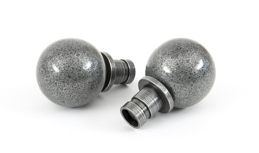 From The Anvil's Pewter Patina Ball Curtain Finial (pair)