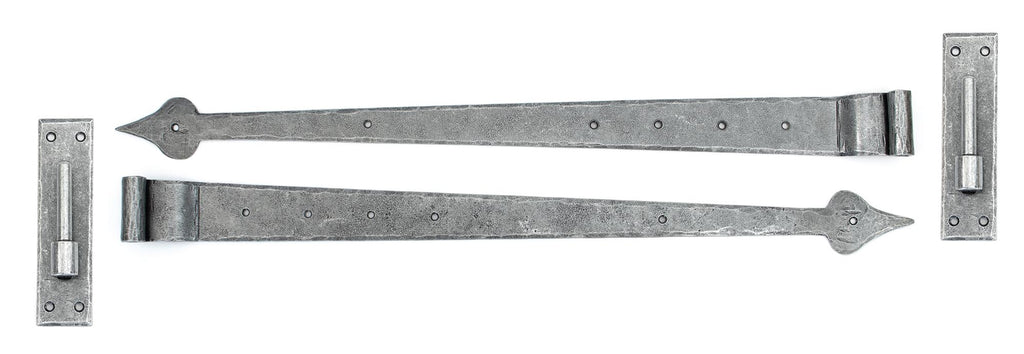 From The Anvil's Pewter Patina Hook & Band Hinge - Cranked (pair)