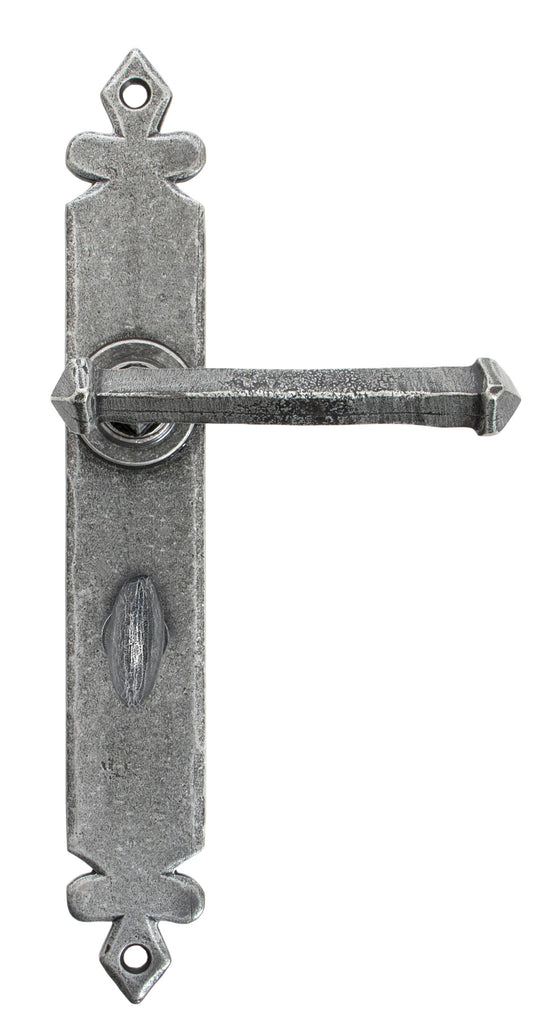 From The Anvil's Pewter Patina Tudor Lever Bathroom Set