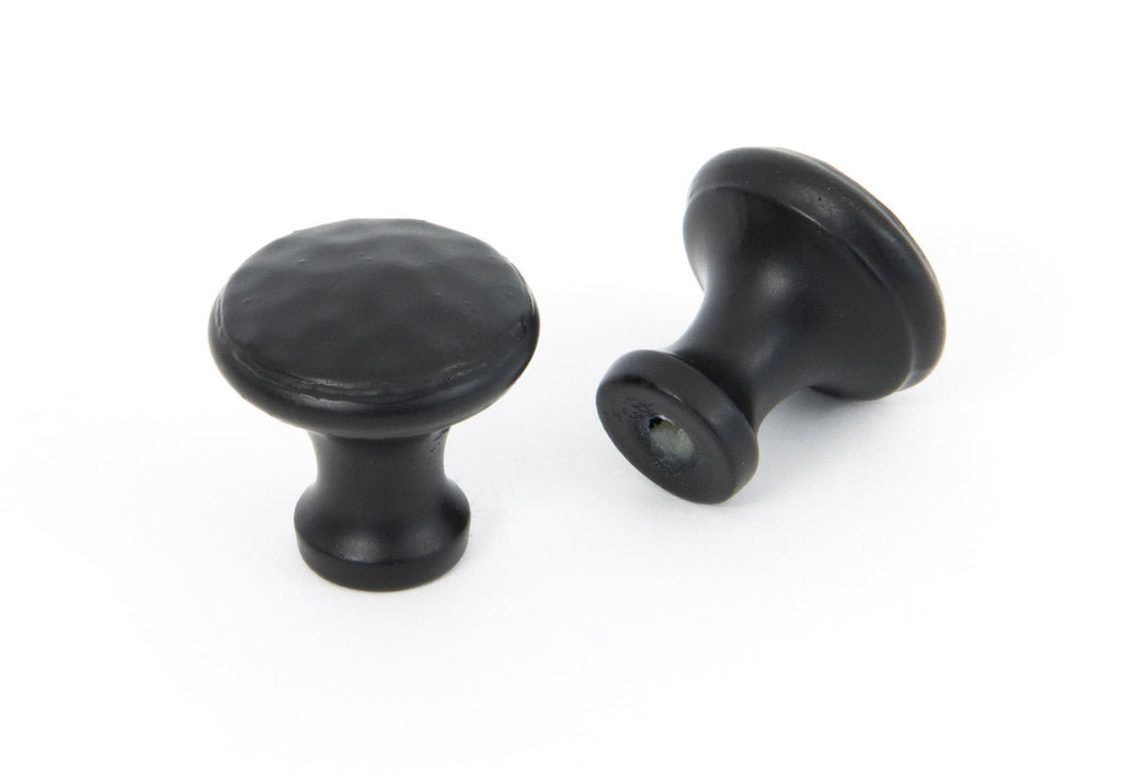 From The Anvil's Black Hammered Cabinet Knob