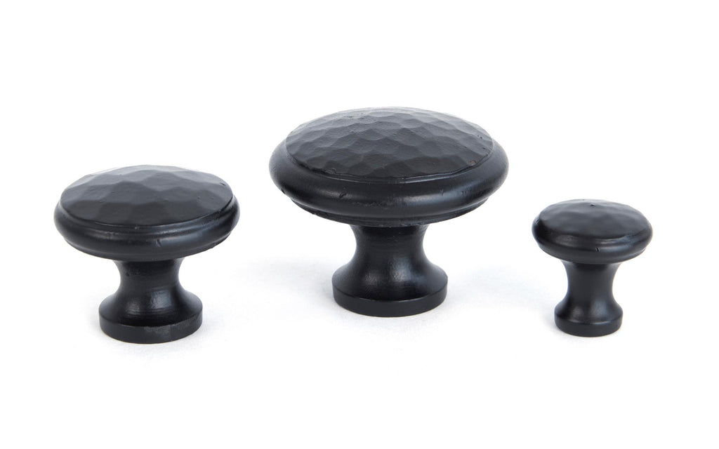 From The Anvil's Black Hammered Cabinet Knob