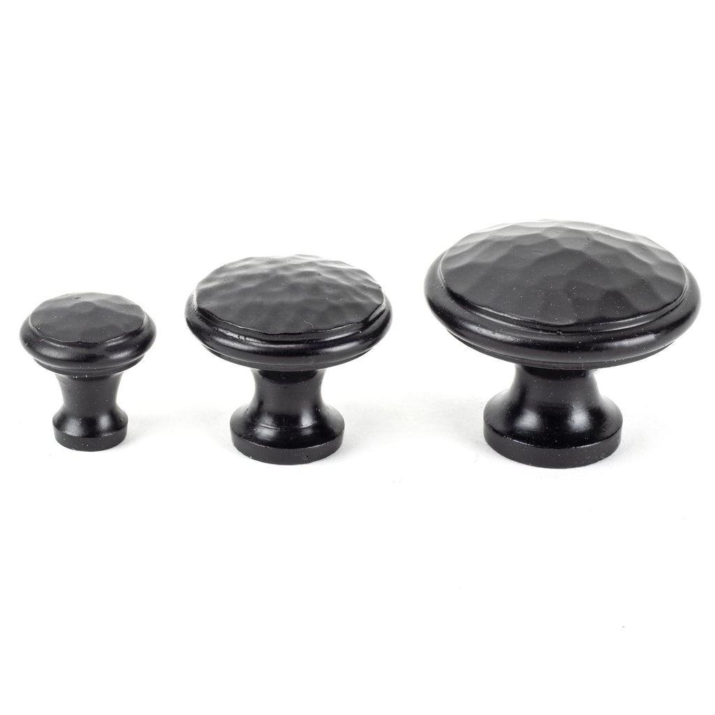 From The Anvil's Black Hammered Cabinet Knob