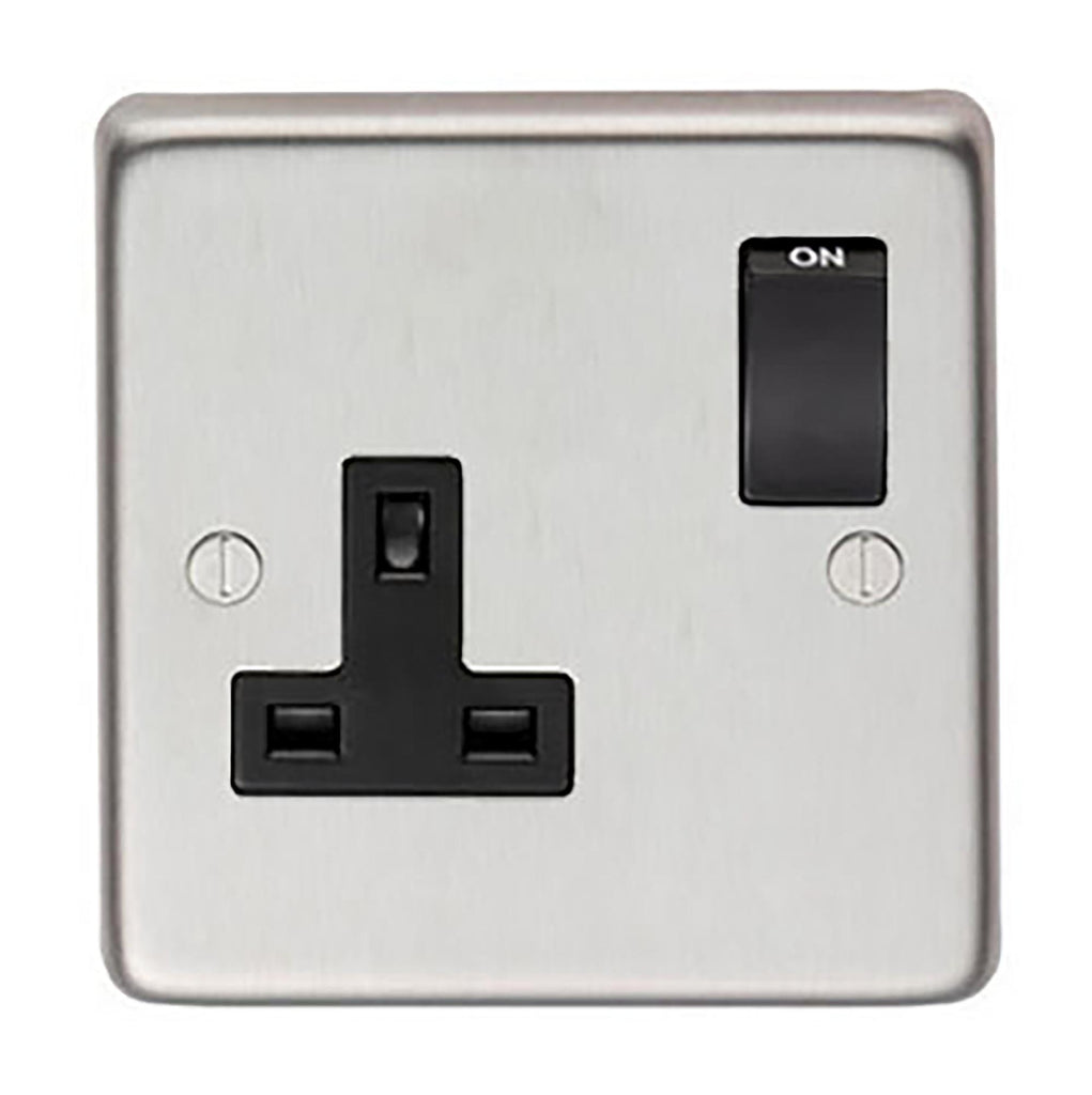 From The Anvil's Satin Stainless Steel 13 Amp Switched Socket