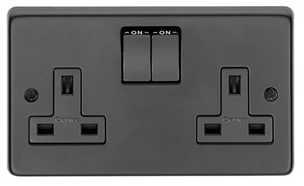 From The Anvil's Matt Black 13 Amp Switched Socket