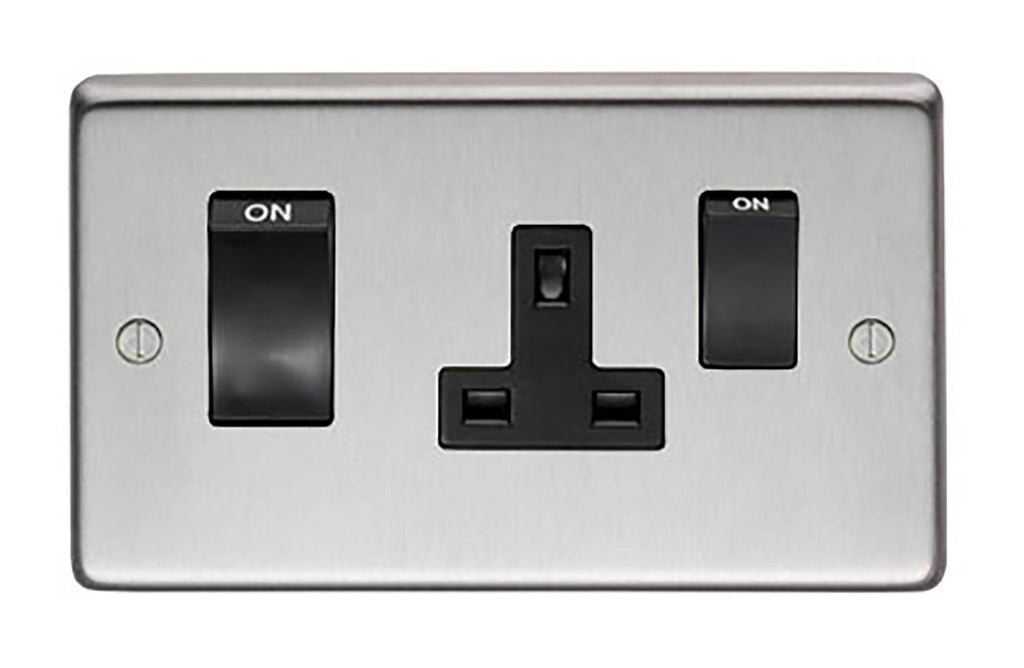 From The Anvil's Satin Stainless Steel 45 Amp Switch & Socket