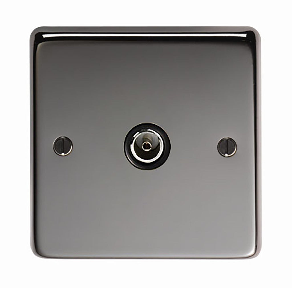 From The Anvil's Black Nickel TV Socket