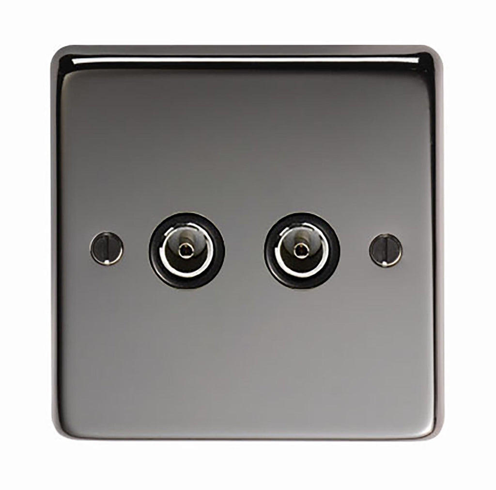 From The Anvil's Black Nickel TV Socket