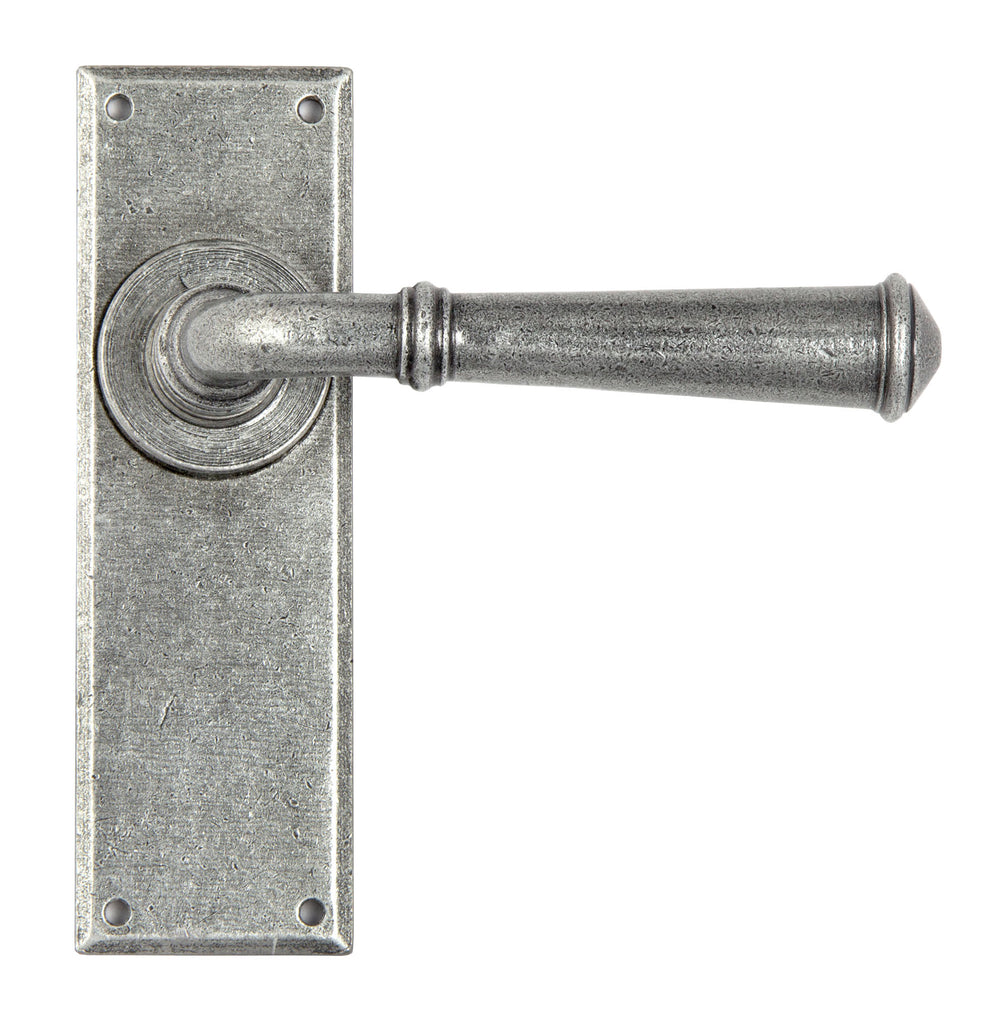 From The Anvil's Pewter Patina Regency Lever Latch Set