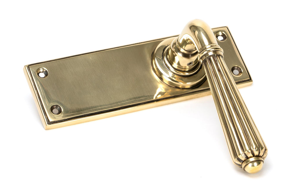 From The Anvil's Aged Brass Hinton Lever Latch Set