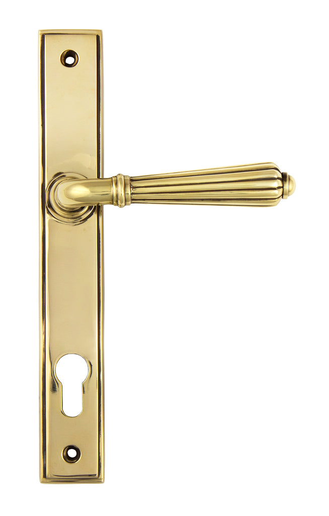 From The Anvil's Aged Brass Hinton Slimline Lever Espag. Lock Set