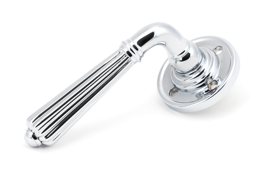 From The Anvil's Polished Chrome Hinton Lever on Rose Set (Sprung)