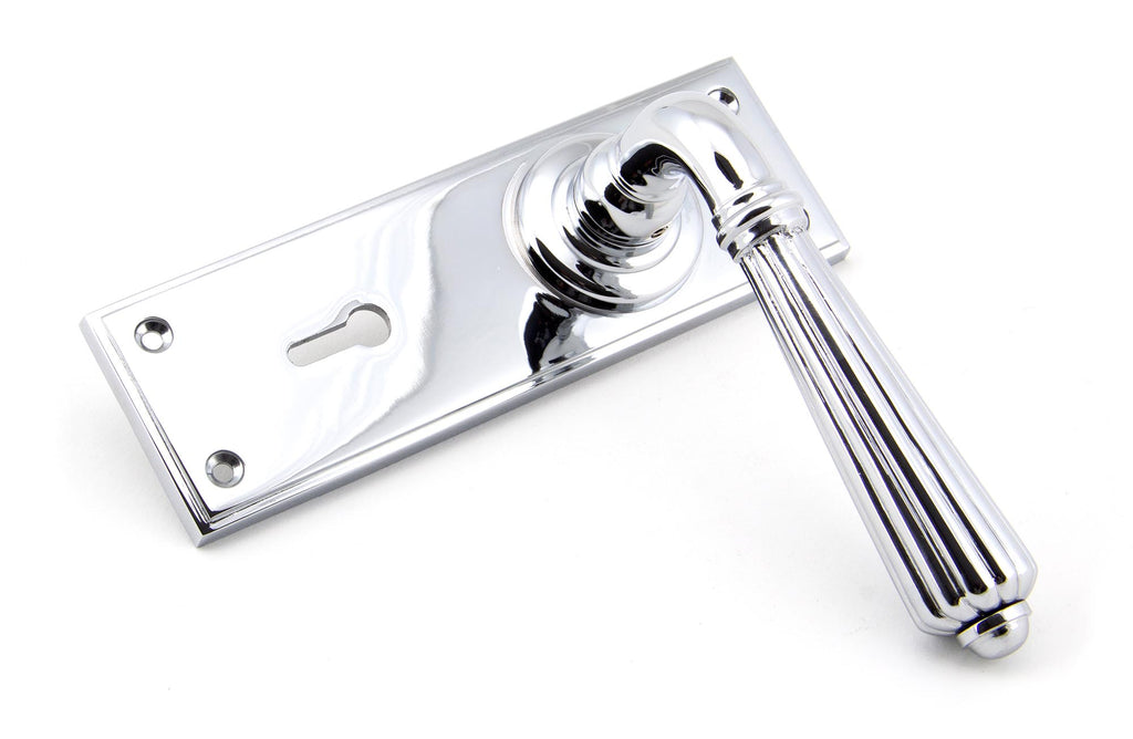 From The Anvil's Polished Chrome Hinton Lever Lock Set