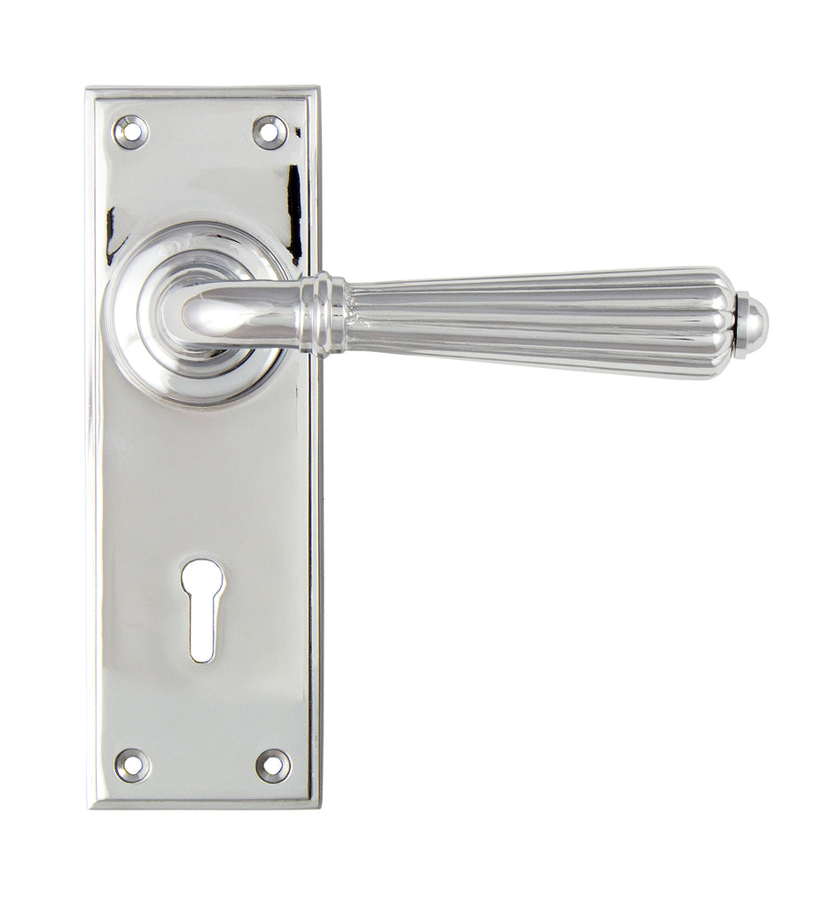 From The Anvil's Polished Chrome Hinton Lever Lock Set