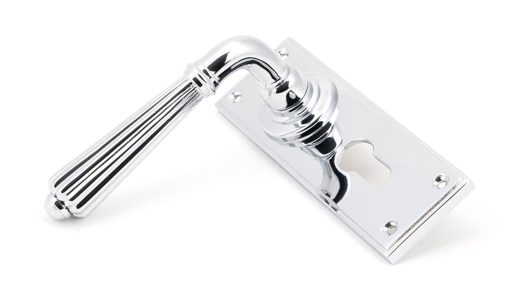 From The Anvil's Polished Chrome Hinton Lever Euro Lock Set