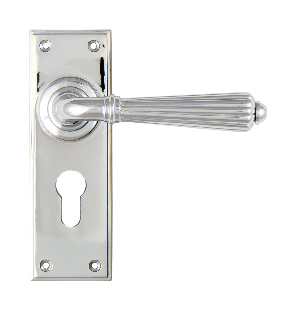 From The Anvil's Polished Chrome Hinton Lever Euro Lock Set