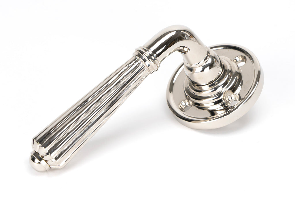 From The Anvil's Polished Nickel Hinton Lever on Rose Set (Sprung)