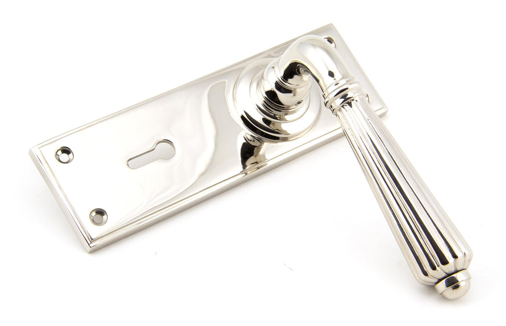 From The Anvil's Polished Nickel Hinton Lever Lock Set