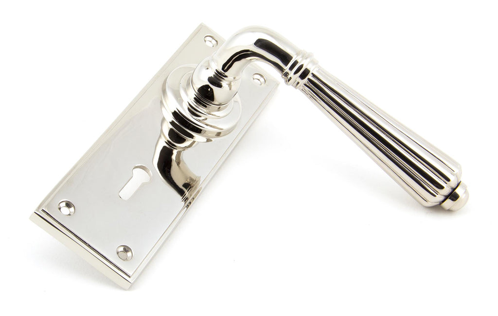 From The Anvil's Polished Nickel Hinton Lever Lock Set