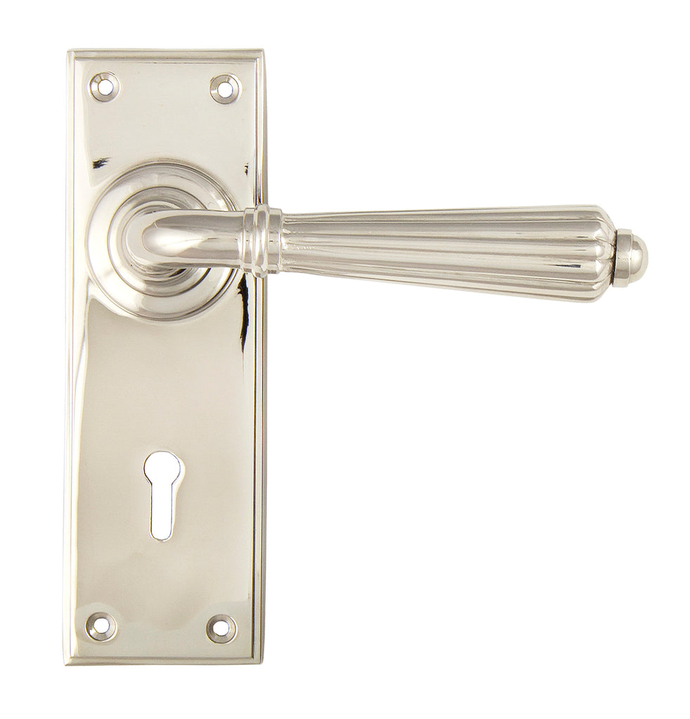 From The Anvil's Polished Nickel Hinton Lever Lock Set