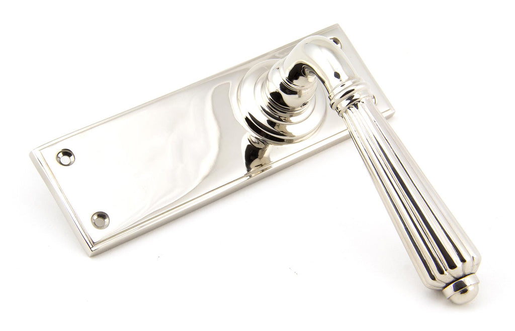 From The Anvil's Polished Nickel Hinton Lever Latch Set